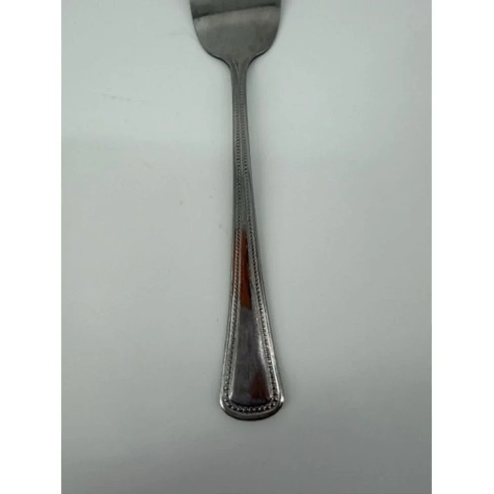 Oneidacraft Needlepoint Beaded Artistry Stainless Meat Fork‎ 7.75 Inch Silver